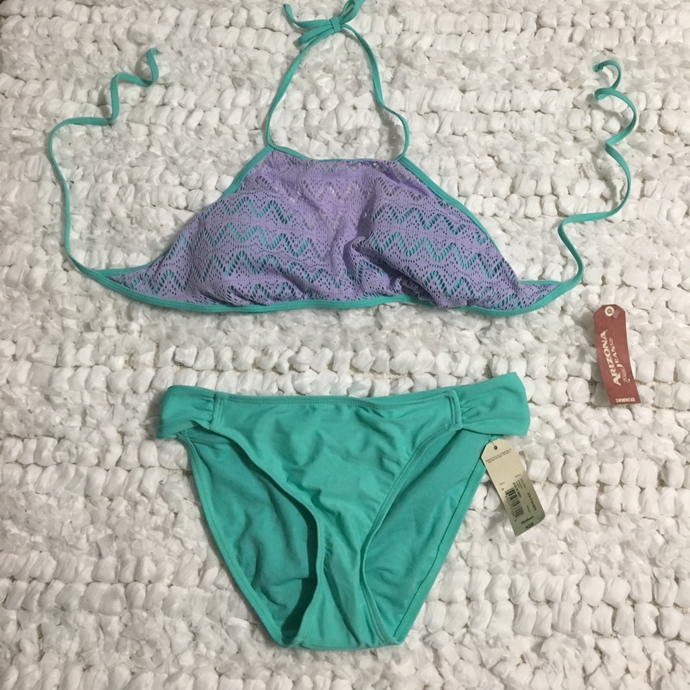 NEW! Arizona high neck Aqua/lavender bikini M/L